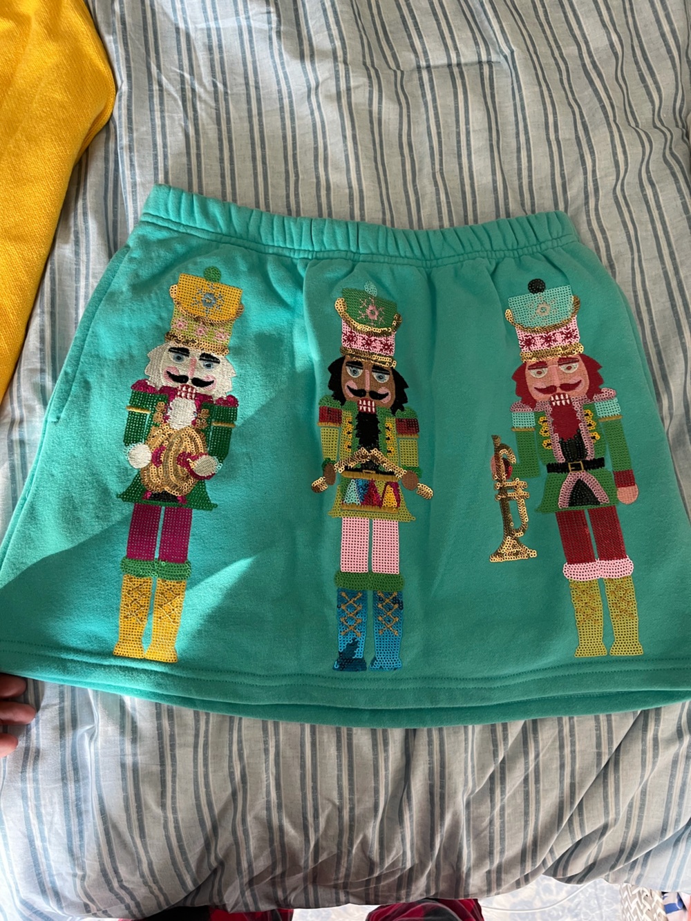 QUEEN OF SPARKLES Teal Nutcracker Sequin Skirt